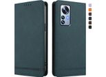 Custodia Per Xiaomi 12 Pro / 12S Pro, Retro Custodia Flip In Finto Cuoio Con Supporto E Slot Per Schede Verde