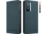 Custodia Per Vivo Y76 5G, Custodia Retro In Finto Cuoio Con Supporto E Slot Per Carte Verde
