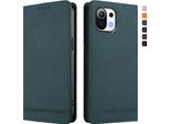Custodia Per Xiaomi Mi 11 Lite, Custodia Retro In Finto Cuoio Flip Con Supporto E Slot Per Carte Verde