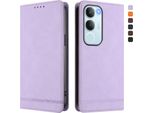 Custodia Per Vivo Y19S, Custodia Retro In Finto Cuoio Con Supporto E Slot Per Carte Purple