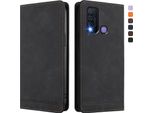 Custodia Per Vivo Y30 4G, Custodia Retro In Finto Cuoio Con Supporto E Slot Per Carte Di Credito Nero