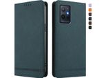 Custodia Per Vivo Y55 5G, Custodia Retro In Finto Cuoio Con Supporto E Slot Per Carte Verde