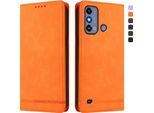 Custodia Per Zte Blade A53, Custodia Retro In Finto Cuoio Flip Con Supporto E Slot Per Schede Arancione