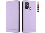Custodia Per Zte Blade A52, Custodia Retro In Finto Cuoio Flip Con Supporto E Slot Per Carte Purple