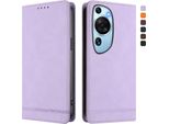 Custodia Per Huawei P60 Art, Custodia Retro In Finto Cuoio Flip Con Supporto E Slot Per Carte Purple