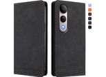Custodia Per Vivo V50 Lite 5G/4G, Retro Custodia Flip In Finto Cuoio Con Supporto E Slot Per Carte Nero