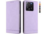 Custodia Per Xiaomi 13T / Xiaomi 13T Pro, Retro Custodia Flip In Finto Cuoio Con Supporto E Slot Per Carte Purple