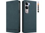 Custodia Per Vivo Y31 5G, Custodia Retro In Finto Cuoio Con Supporto E Slot Per Carte Verde