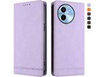 Custodia Per Vivo Y38 5G, Custodia Retro In Finto Cuoio Con Supporto E Slot Per Carte Purple