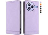 Custodia Per Xiaomi Civi 5 Pro, Custodia Retro In Finto Cuoio Con Supporto E Slot Per Carte Purple
