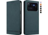 Custodia Per Xiaomi Mi 11 Ultra, Custodia Retro In Finto Cuoio Flip Con Supporto E Slot Per Carte Verde