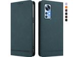 Custodia Per Xiaomi 12 /Xiaomi 12X /Xiaomi 12S, Retro Custodia Flip In Finto Cuoio Con Supporto E Slot Per Schede Verde