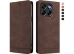 Custodia Per Zte Blade V70, Custodia Retro In Finto Cuoio Con Supporto E Slot Per Carte Di Credito Marrone