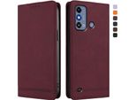 Custodia Per Zte Blade A53, Custodia Retro In Finto Cuoio Con Supporto E Slot Per Carte Rosso