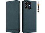 Custodia Per Zte Blade A73 4G, Custodia Retro In Finto Cuoio Flip Con Supporto E Slot Per Carte Verde