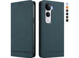 Custodia Per Vivo Y400 Pro, Custodia Retro In Finto Cuoio Flip Con Supporto E Slot Per Carte Verde
