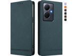 Custodia Per Vivo Y78 Plus, Custodia Retro In Finto Cuoio Con Supporto E Slot Per Carte Verde