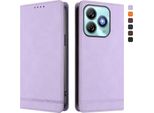 Custodia Per Zte Blade A75 4G, Retro Custodia In Finto Cuoio Flip Con Supporto E Slot Per Carte Purple