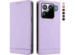 Custodia Per Xiaomi 15S Pro, Retro Custodia In Finto Cuoio Flip Con Supporto E Slot Per Carte Purple