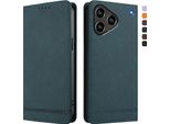 Custodia Per Zte Blade A76 4G, Custodia Retro In Finto Cuoio Con Supporto E Slot Per Schede Verde