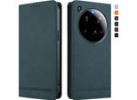 Custodia Per Xiaomi 15 Ultra, Custodia Retro In Finto Cuoio Flip Con Supporto E Slot Per Carte Verde