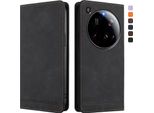Custodia Per Xiaomi 15 Ultra, Custodia Retro In Finto Cuoio Flip Con Supporto E Slot Per Schede Nero