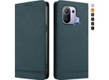 Custodia Per Xiaomi Mi 11 Pro, Custodia Retro In Finto Cuoio Flip Con Supporto E Slot Per Carte Verde