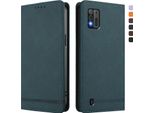 Custodia Per Zte Blade A52 Lite, Custodia Retro In Finto Cuoio Con Supporto E Slot Per Carte Verde