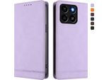 Custodia Per Zte Blade A35 / A55, Retro Custodia Flip In Finto Cuoio Con Supporto E Slot Per Carte Purple
