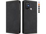 Custodia Per Zte Blade A52, Custodia Retro In Finto Cuoio Flip Con Supporto E Slot Per Schede Nero
