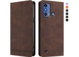 Custodia Per Zte Blade A53 Pro, Retro Custodia In Finto Cuoio Flip Con Supporto E Slot Per Schede Brown