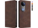 Custodia Per Vivo V50 5G, Custodia Retro In Finto Cuoio Con Supporto E Slot Per Carte Di Credito Marrone