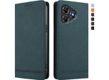Custodia Per Zte Blade A36, Custodia Retro In Finto Cuoio Con Supporto E Slot Per Carte Verde