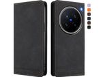 Custodia Per Vivo X200 Pro, Custodia Retro In Finto Cuoio Con Supporto E Slot Per Carte Di Credito Nero