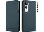 Custodia Per Vivo Y400, Custodia Retro In Finto Cuoio Flip Con Supporto E Slot Per Carte Verde