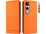 Custodia Per Vivo V50 Lite 5G/4G, Custodia Retro In Finto Cuoio Flip Con Supporto E Slot Per Carte Orange