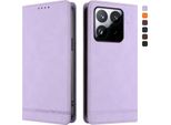Custodia Per Xiaomi 15T, Retro Custodia In Finto Cuoio Flip Con Supporto E Slot Per Carte Purple