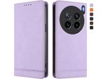 Custodia Per Vivo X200S, Custodia Retro In Finto Cuoio Flip Con Supporto E Slot Per Carte Purple