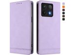 Custodia Per Xiaomi 14T, Retro Custodia In Finto Cuoio Flip Con Supporto E Slot Per Carte Purple