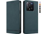 Custodia Per Xiaomi 13T / Xiaomi 13T Pro, Retro Custodia Flip In Finto Cuoio Con Supporto E Slot Per Schede Verde