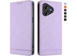 Custodia Per Zte Blade A36, Custodia Retro In Finto Cuoio Flip Con Supporto E Slot Per Carte Purple
