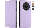 Custodia Per Zte Blade A76 5G, Retro Custodia Flip In Finto Cuoio Con Supporto E Slot Per Carte Purple