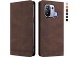 Custodia Per Xiaomi Mi 11 Pro, Custodia Retro In Finto Cuoio Con Supporto E Slot Per Carte Di Credito Marrone