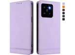 Custodia Per Xiaomi 14 Pro, Custodia Retro In Finto Cuoio Flip Con Supporto E Slot Per Carte Purple