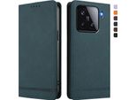Custodia Per Xiaomi 15, Custodia Retro In Finto Cuoio Con Supporto E Slot Per Schede Verde