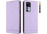 Custodia Per Xiaomi 12T / Xiaomi 12T Pro, Retro Custodia Flip In Finto Cuoio Con Supporto E Slot Per Carte Purple