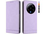 Custodia Per Xiaomi 13 Ultra, Retro Custodia In Finto Cuoio Flip Con Supporto E Slot Per Carte Viola