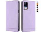 Custodia Per Xiaomi Civi 1S, Custodia Retro In Finto Cuoio Con Supporto E Slot Per Carte Purple