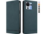 Custodia Per Zte Blade V50 Vita, Custodia Retro In Finto Cuoio Flip Con Supporto E Slot Per Carte Verde