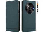 Custodia Per Zte Blade A75 5G, Custodia Retro In Finto Cuoio Con Supporto E Slot Per Schede Verde